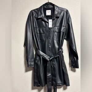NWT Abercrombie Vegan Leather Shirt/Dress 🖤🕵🏻‍♀️